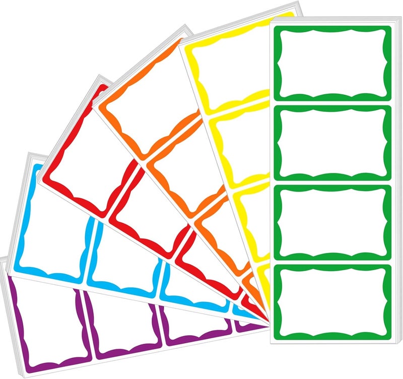 Yeachlaing 6 Classic Colors Name Tag Stickers,240PCS Waterproof Stickers Name Tags 3 1/2 X 2 1/4 Name Labels for Office,Meeting,School and Home - Image 1